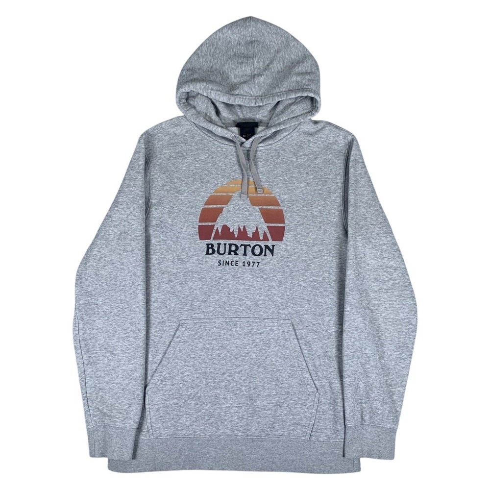 Burton Underhill Hoodie Mens Medium Grey Retro Mountain Graphic Pullover